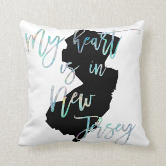 Mein Herz ist in schillerndem New-Jersey Staat NJ Kissen