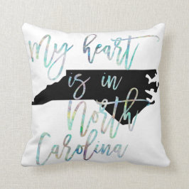 Mein Herz ist in schillerndem Nord-CarolinaStaat Kissen