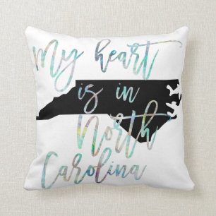 Mein Herz ist in schillerndem Nord-CarolinaStaat Kissen