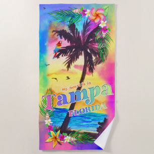 Mein Herz ist in Tampa Beach Handtuch