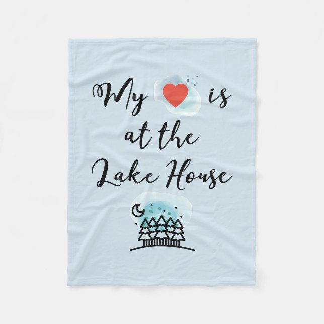 Mein Herz ist mit Bäumen am Lake House Fleecedecke (Vorderseite)