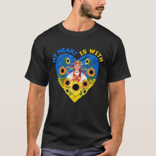 MEIN HERZ IST MIT DER UKRAINE, ukrainische Flaggen T-Shirt