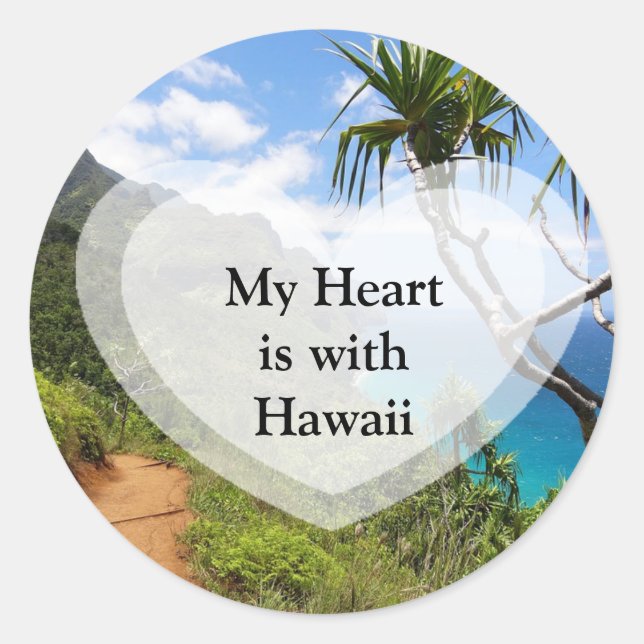 Mein Herz ist mit Hawaii Stickers (Vorderseite)