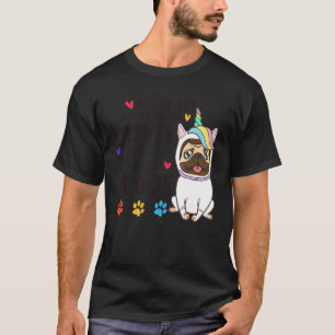 Mein Herz ist voll von Küssen und Liebe Mops Dow T-Shirt