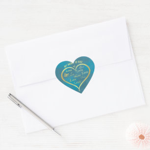 Mein Herz ist voll von Liebe, Herz Herz-Aufkleber