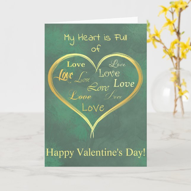 Mein Herz ist voll von Liebe, Valentine Karte (Gelbe Blume)