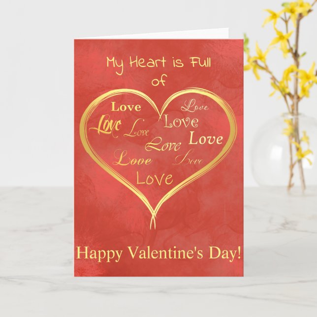 Mein Herz ist voll von Liebe, Valentine Karte (Gelbe Blume)