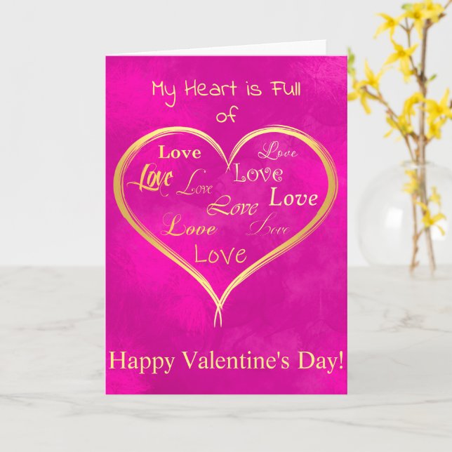 Mein Herz ist voll von Liebe, Valentine Karte (Gelbe Blume)