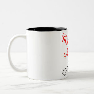 Mein Herz ist, wo immer du schwarz bist Zweifarbige Tasse