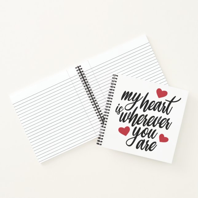 Mein Herz ist, wo immer du Valentine bist | Notizb Notizbuch (Innenseite)