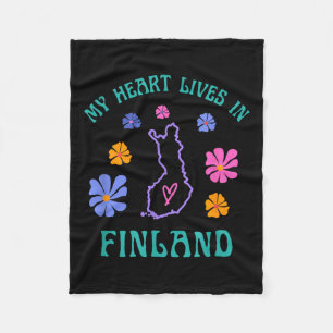 Mein Herz lebt in Finnland Retro Groovy Reisen und Fleecedecke