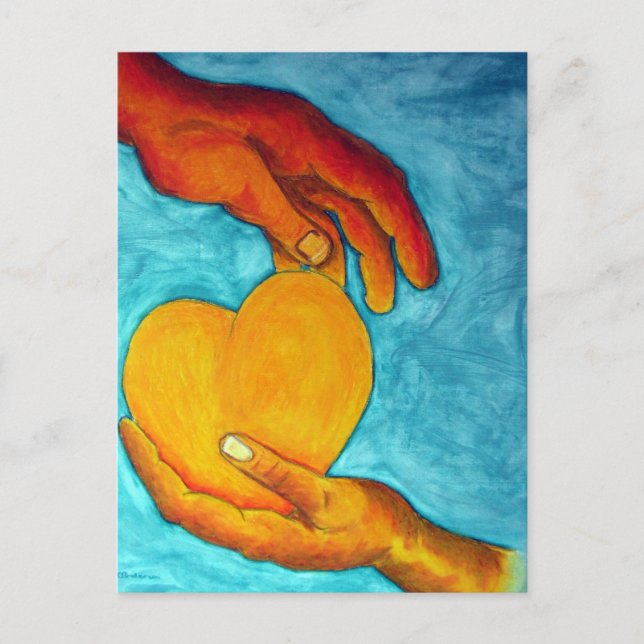 Mein Herz liegt in deinen Händen Postkarte (Vorderseite)