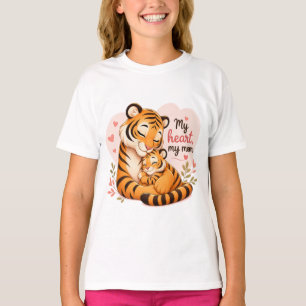 Mein Herz, meine Mama: Niedliche Tiger-Mutter und T-Shirt