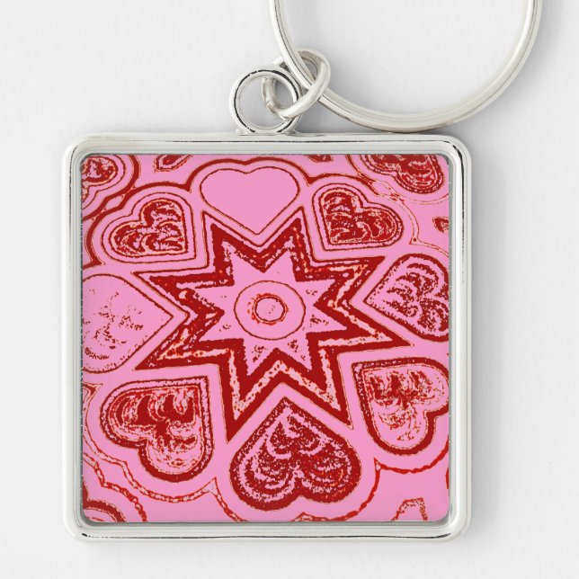 "Mein Herz" Premium-Schlüsselanhänger (rosa) Schlüsselanhänger (Vorne)