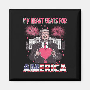Mein Herz schlägt für Amerika Trump Valentinstag 1 Magnet