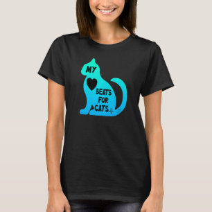 Mein Herz schlägt für Katzen Katze Katzenherzschla T-Shirt