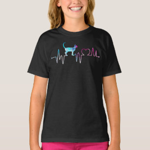 Mein Herz schlägt für meine Katzen, Heartbeat Love T-Shirt