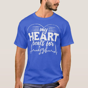 Mein Herz schlägt für Musik für Musikliebhaber T-Shirt