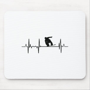 Mein Herz schlägt für Snowboard-Fan Ecg Mousepad