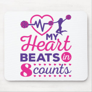 Mein Herz schlägt in 8 Grafen Cheerleader Cheer Mousepad