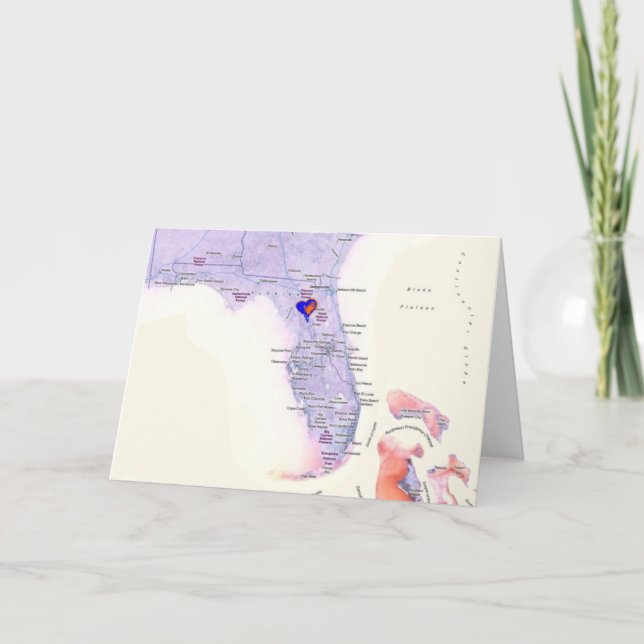 Mein Herz schlägt in Florida Karte (Vorderseite)