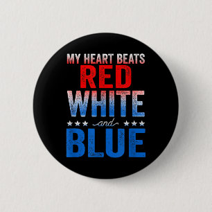 Mein Herz schlägt rot-weiß und blau-amerikanische Button