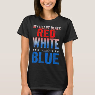 Mein Herz schlägt rot-weiß und blau-amerikanische  T-Shirt