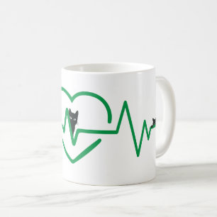 Mein Herz schlägt schwarze Katzen Kaffeetasse
