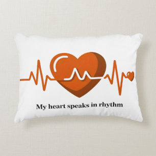 Mein Herz spricht im Rhythmus EKG Herzschlag Akzen Dekokissen
