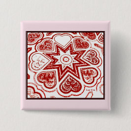 "Mein Herz" Square Button (weiß)