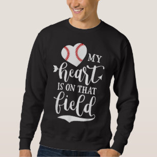 Mein Herz steht auf der Field Baseball Softball Ma Sweatshirt