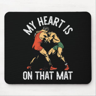 Mein Herz steht auf der matten Wrestling-Mama Mousepad