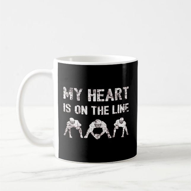 Mein Herz steht auf der Schlange - Fußball Lineman Kaffeetasse (Links)