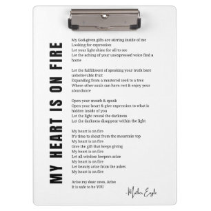 Mein Herz steht auf einem Gedicht zur Feuerförderu Klemmbrett