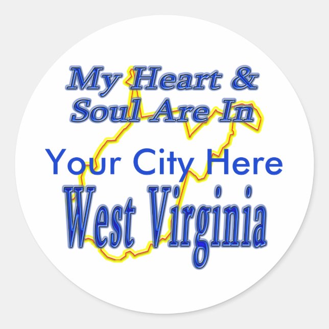 Mein Herz und Soul sind in West Virginia Runder Aufkleber (Vorderseite)