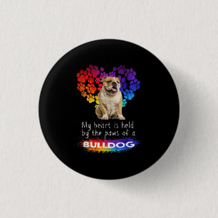 Mein Herz wird von den Paaren eines Bulldoggen geh Button