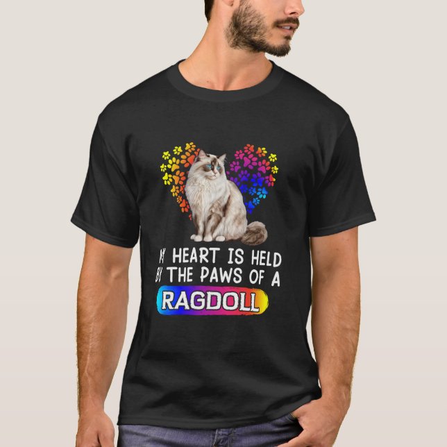 Mein Herz wird von den Pfoten einer Ragdoll Cat-Li T-Shirt (Vorderseite)