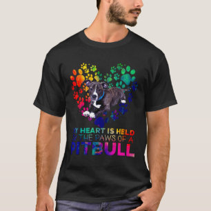Mein Herz wird von den Pfoten eines Pitbulls gehal T-Shirt