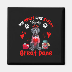Mein Herz wurde von meinem Great Dane Valentine Hu Magnet