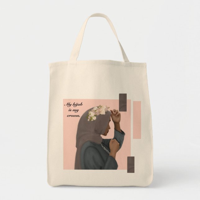 Mein Hijab ist meine Kronen-Tasche Tragetasche (Vorne)