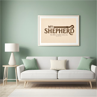 MEIN HIRTE – Warmes Creme | Psalm 23:1 Wandkunst Poster
