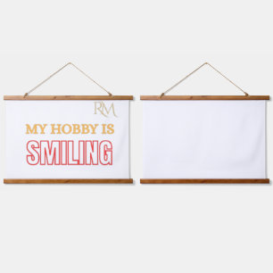 Mein Hobby ist das Lachen Lustiges Positives Zitat Wandteppich Mit Holzrahmen