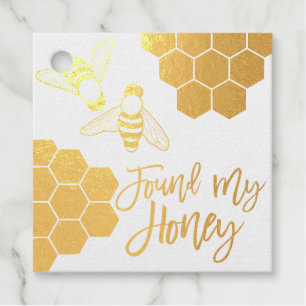 Mein Honigangebot Gold Foil Honeycomb gefunden Geschenkanhänger