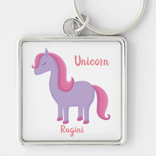 Mein Hübscher Kleine Einhornname Schlüsselanhänger (Vorne)