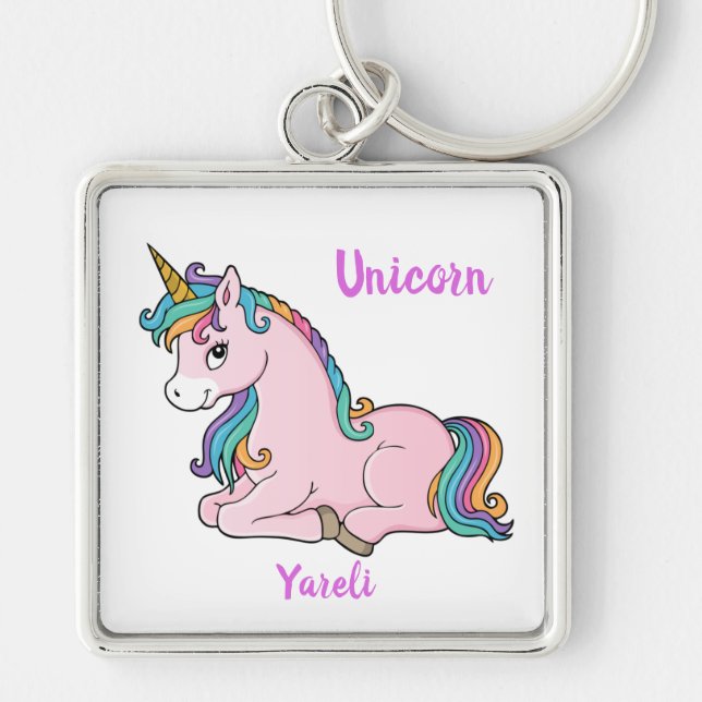 Mein Hübscher Kleine Einhornname Schlüsselanhänger (Vorne)
