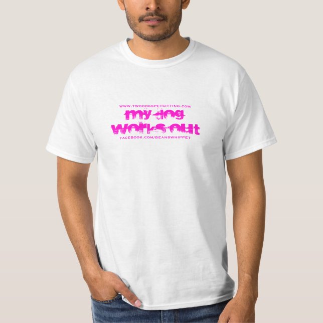 Mein Hund arbeitet Rosa aus T-Shirt (Vorderseite)