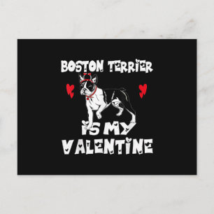 Mein Hund Boston Terrier ist mein Tier am Valentin Postkarte