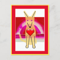 Mein Hund Buddy und Herz, Postkarte