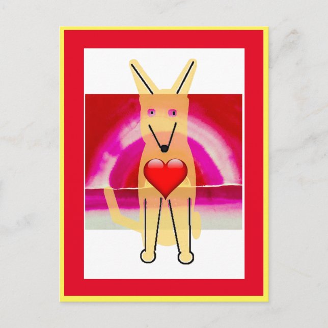 Mein Hund Buddy und Herz, Postkarte (Vorderseite)