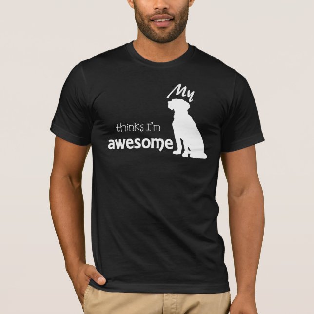 MEIN HUND DENKT, dass ich FANTASTISCHER kurzer T-Shirt (Vorderseite)